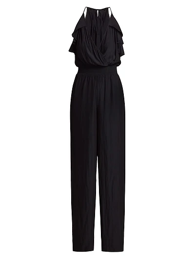 Leilani Ruffle-Trimmed Wide-Leg Jumpsuit