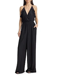Leilani Ruffle-Trimmed Wide-Leg Jumpsuit