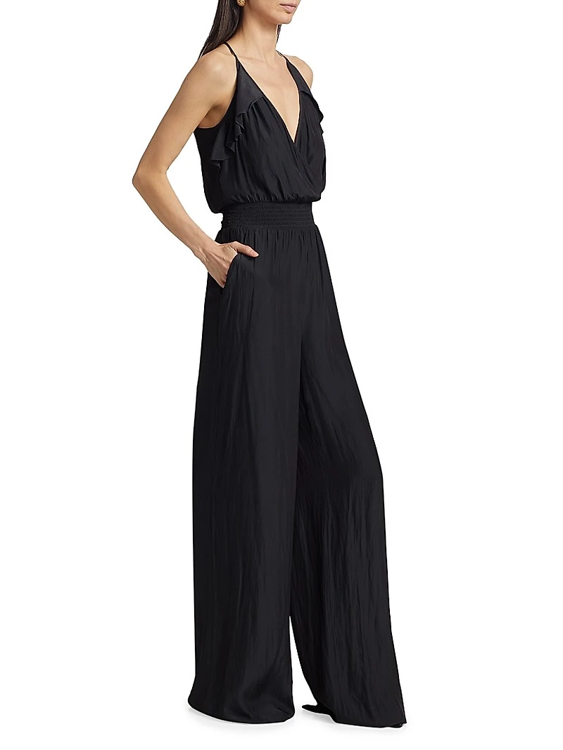 Leilani Ruffle-Trimmed Wide-Leg Jumpsuit