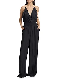 Leilani Ruffle-Trimmed Wide-Leg Jumpsuit