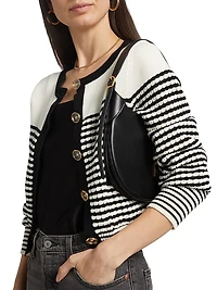 Bea Metallic Striped Cotton-Blend Cardigan