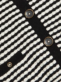 Bea Metallic Striped Cotton-Blend Cardigan