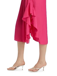 Clementine Ruffled Chiffon Midi-Dress