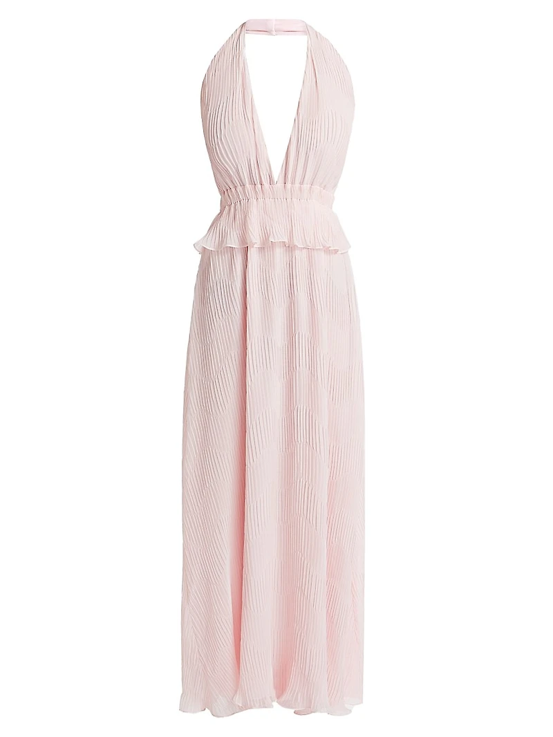 Genevieve Plunging Halterneck Maxi Dress