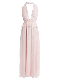 Genevieve Plunging Halterneck Maxi Dress