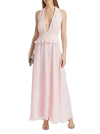 Genevieve Plunging Halterneck Maxi Dress