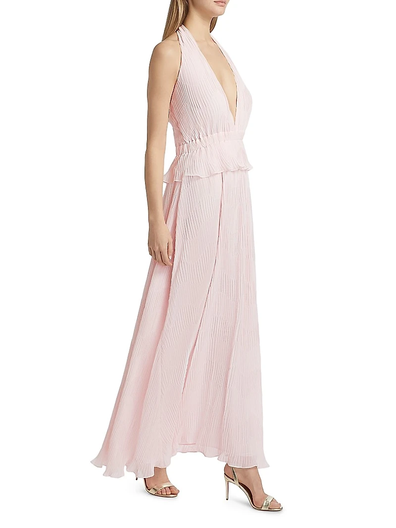 Genevieve Plunging Halterneck Maxi Dress