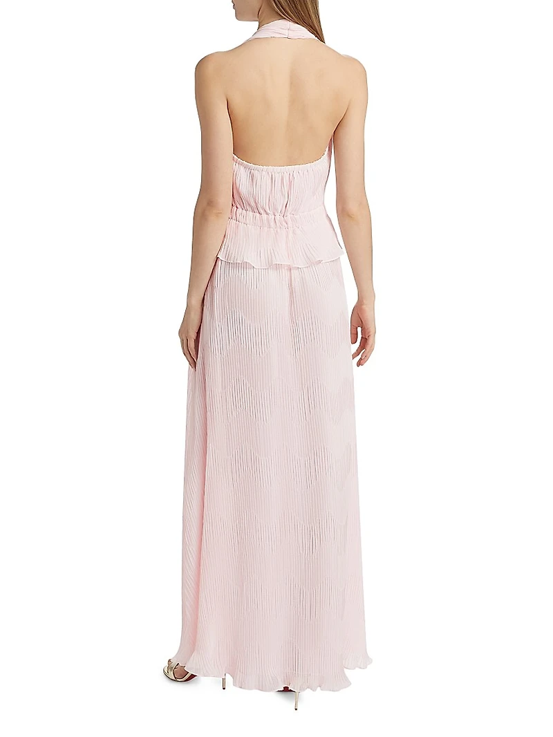 Genevieve Plunging Halterneck Maxi Dress