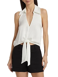 Lucinda Tie-Waist Halter Top