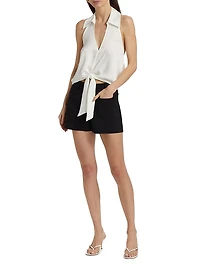 Lucinda Tie-Waist Halter Top