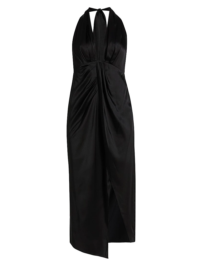 Nan Draped Stretch Silk Dress