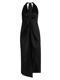 Nan Draped Stretch Silk Dress
