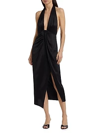 Nan Draped Stretch Silk Dress