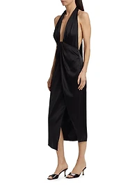 Nan Draped Stretch Silk Dress