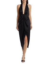 Nan Draped Stretch Silk Dress