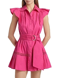 Marceline Embroidered D-Ring Belted Minidress