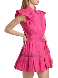 Marceline Embroidered D-Ring Belted Minidress