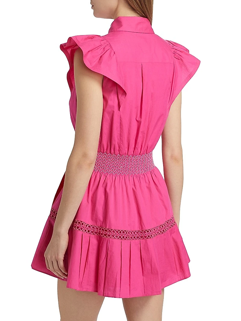 Marceline Embroidered D-Ring Belted Minidress