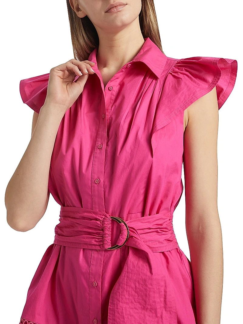 Marceline Embroidered D-Ring Belted Minidress