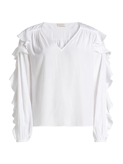 Sandra Ruffled Long-Sleeve Top