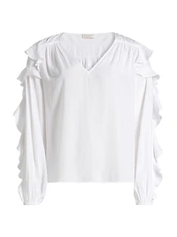 Sandra Ruffled Long-Sleeve Top