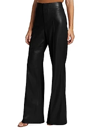 Dylan Wide-Leg Faux Leather Trousers