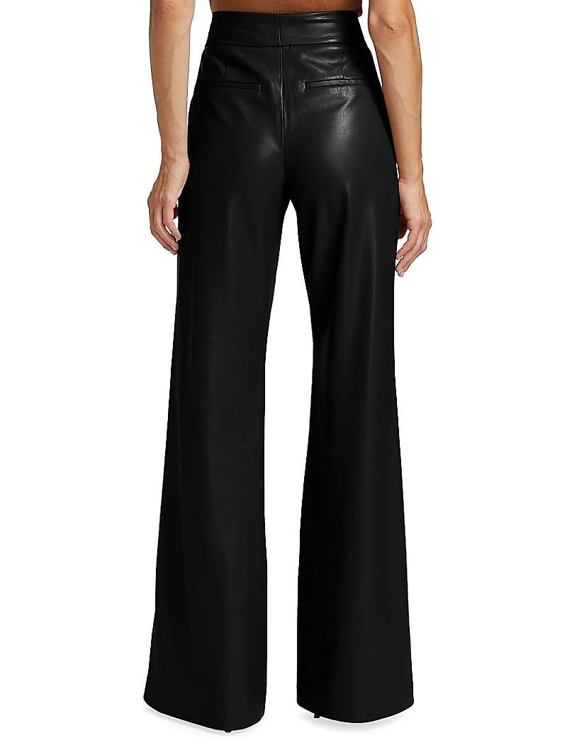 Dylan Wide-Leg Faux Leather Trousers