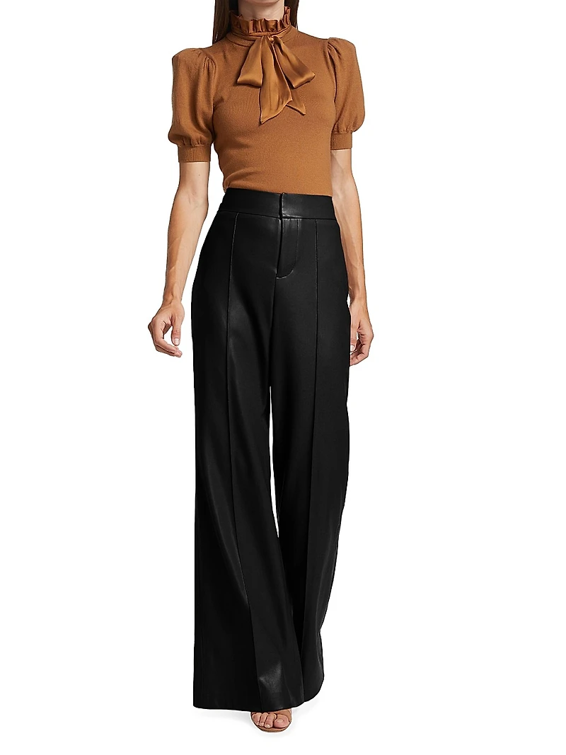 Dylan Wide-Leg Faux Leather Trousers