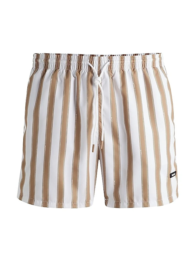 Fully Lined Swim Shorts with Seasonal Print