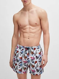 Fully Lined Swim Shorts with Seasonal Print