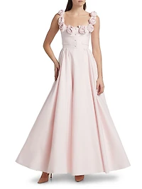 Floral Appliqué Gown