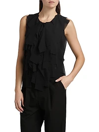 Shredded Sleeveless Blouse