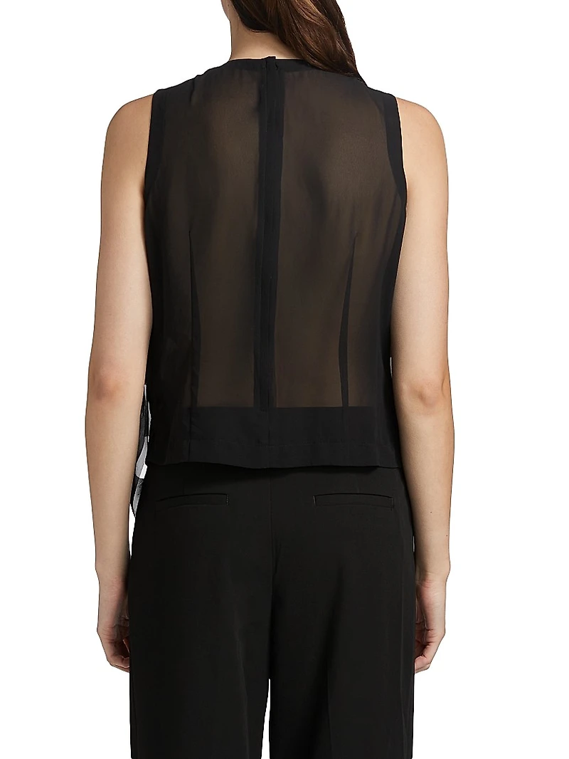 Shredded Sleeveless Blouse