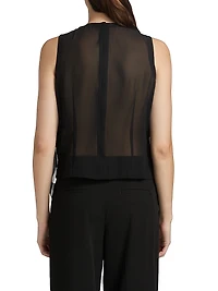 Shredded Sleeveless Blouse