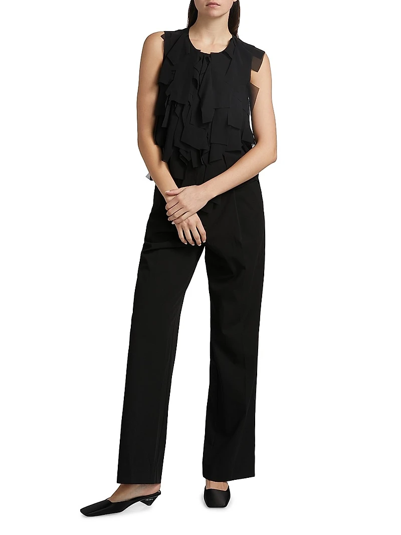 Shredded Sleeveless Blouse