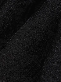 Jacquard Scallop-Trim Sleeveless Midi-Dress