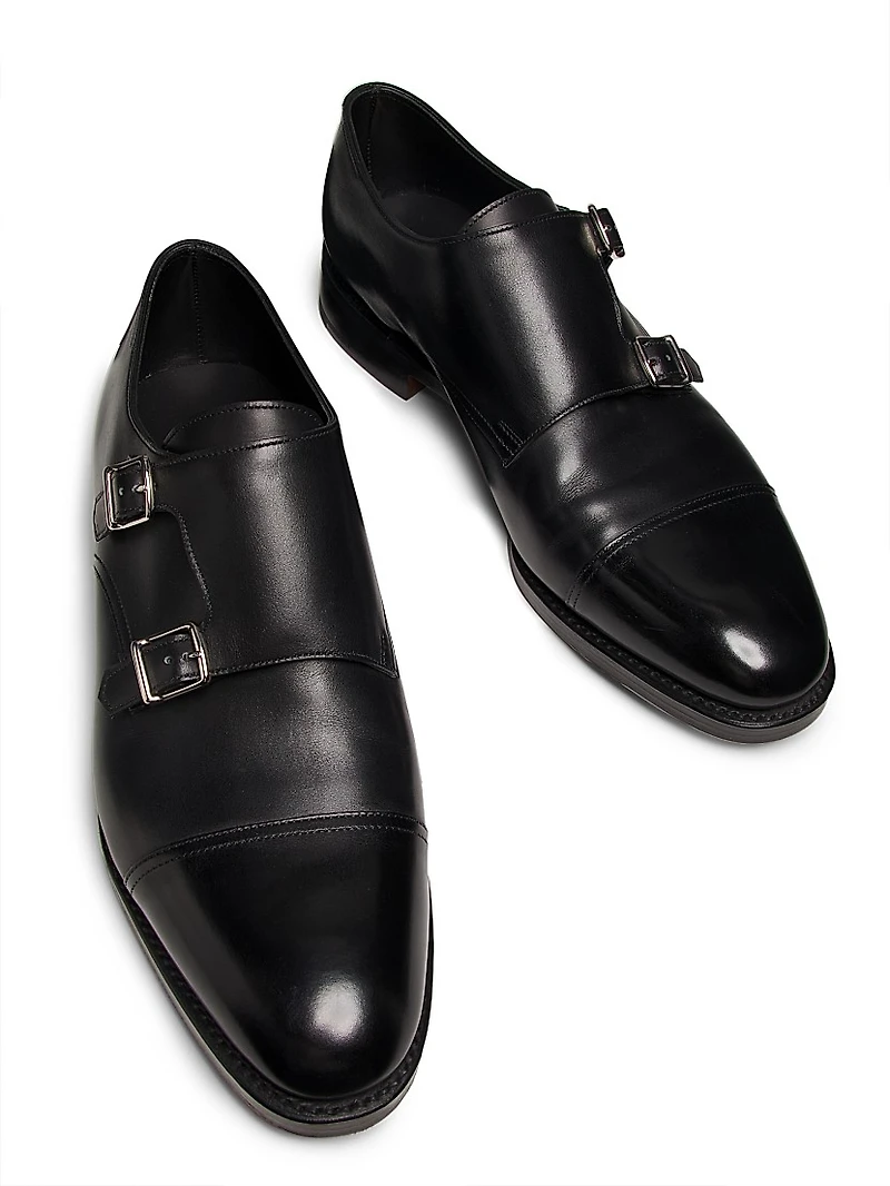 William Double-Buckle Monk Shoes