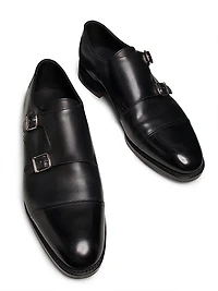 William Double-Buckle Monk Shoes