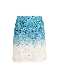 Ombré Wool-Silk Miniskirt