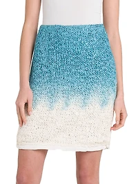 Ombré Wool-Silk Miniskirt