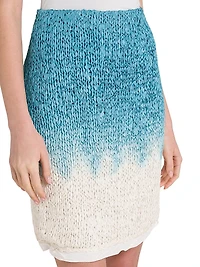Ombré Wool-Silk Miniskirt