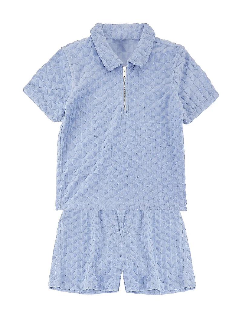 Little Boy's & Terry Cloth Polo Shirt Shorts Set