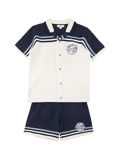 Little Boy's & 2-Piece Peter Knit Shirt Shorts Set