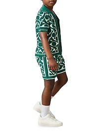 Little Boy's & Dermond Jacquard Shirt Shorts Set