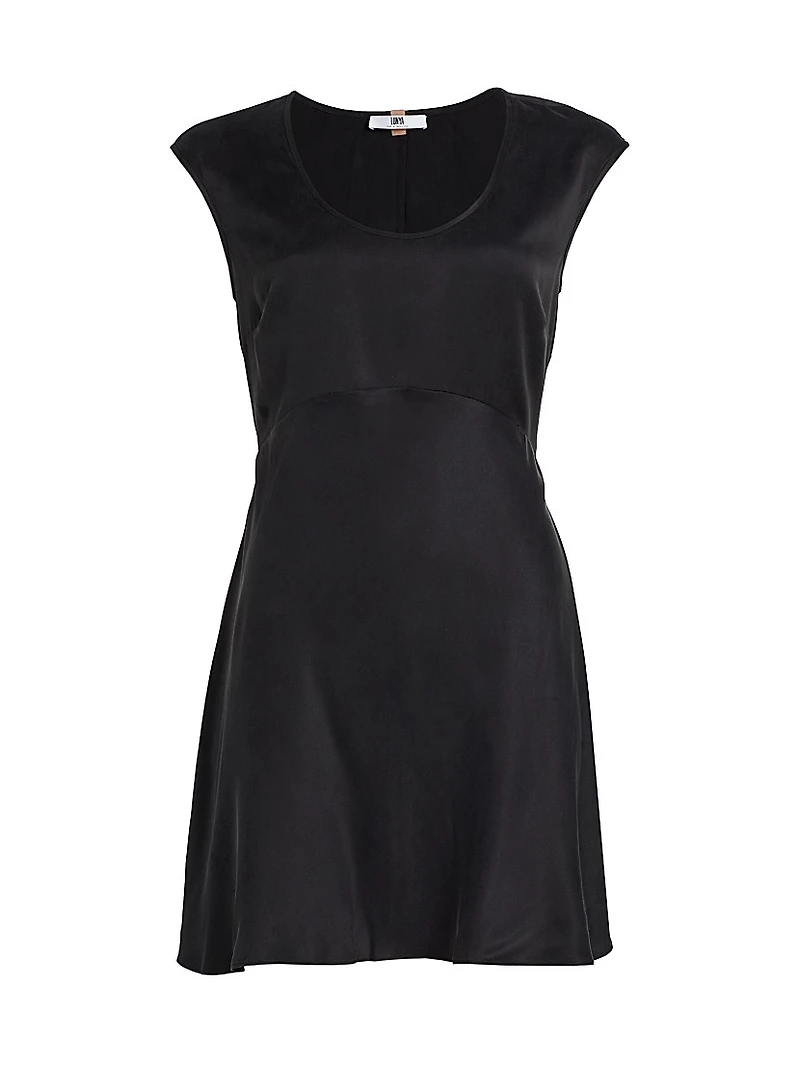 Silk Cap-Sleeve Minidress