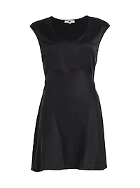 Silk Cap-Sleeve Minidress