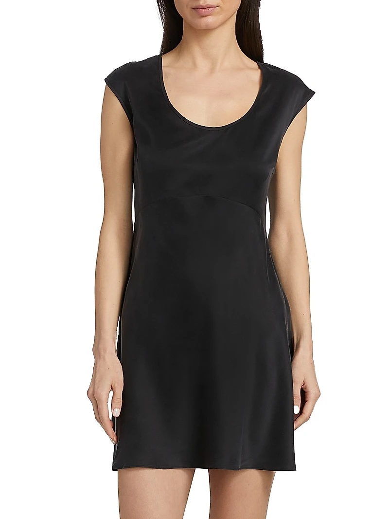 Silk Cap-Sleeve Minidress