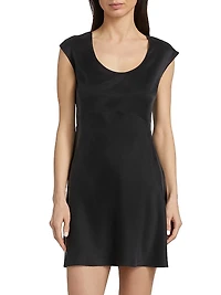 Silk Cap-Sleeve Minidress