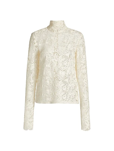 Indy Guipure Lace Turtleneck Top