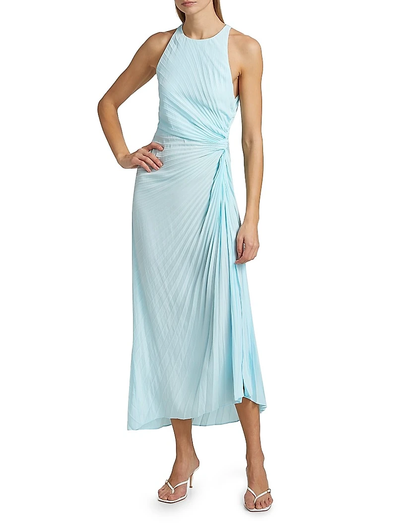 Reagan Pleated Midi-Dress